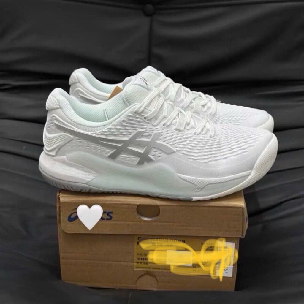 Giày thể thao chạy bộ tenis pickebal Asics FF3 Gel trắng bạc