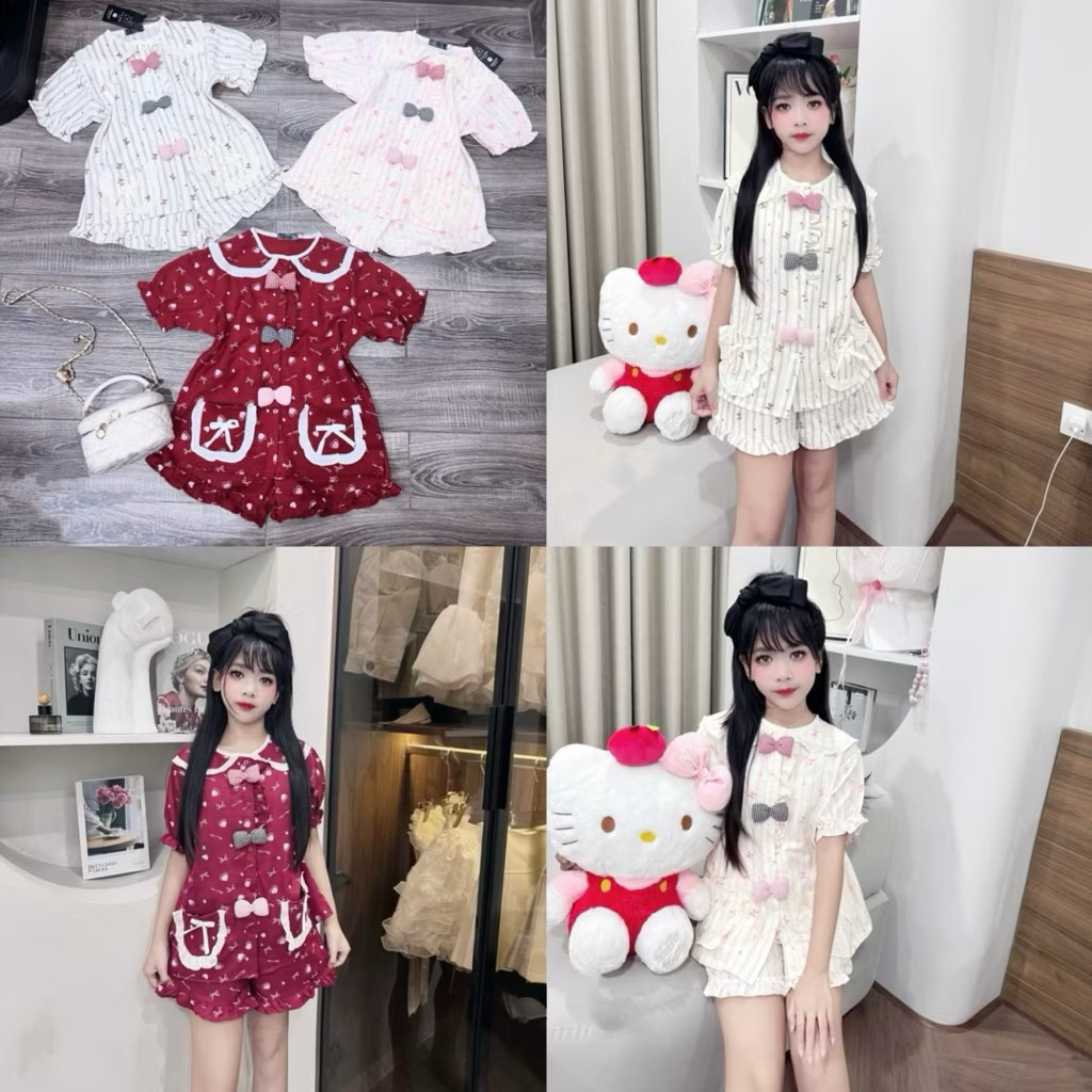 [DOKID] C133-bộ pijama đũi mây cổ sen ,chào hè 2026