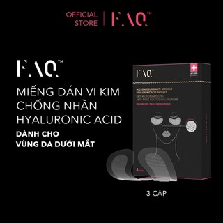 Miếng Dán Vi Kim FAQ Chống Nhăn Hyaluronic Acid Cho Vùng Da Dưới Mắt - Giảm Bọng Mắt & Quầng Thâm - Hiệu Quả Tức Thì - Tiện Lợi Khi Đi Du Lịch - 3 Cặp/Hộp