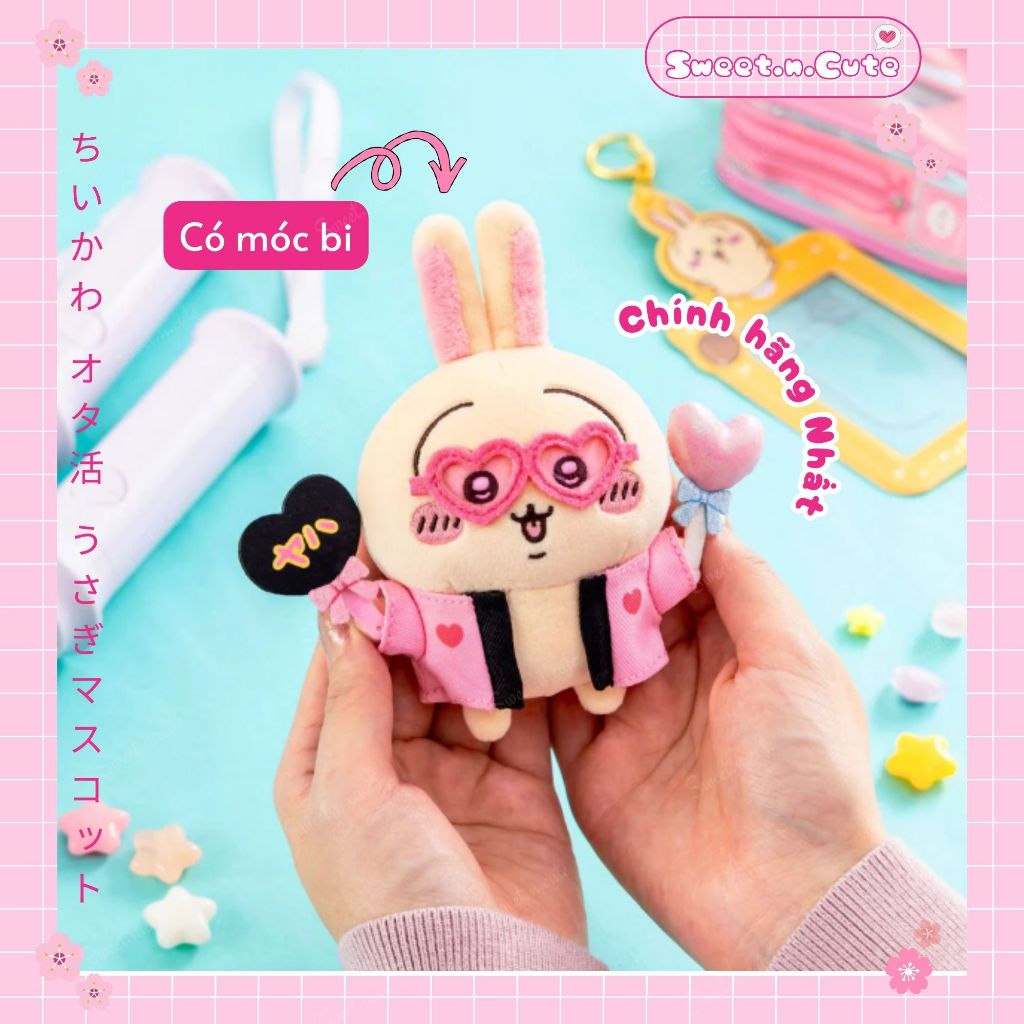 [Chính hãng Nhật - NEW - Full tag] Móc khóa thú bông Chiikawa Otaku Usagi Mascot (Fan)
