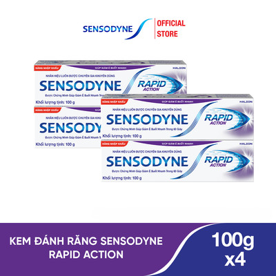 Bộ 4 Kem đánh răng SENSODYNE Rapid Action 100g giúp giảm ê buốt nhanh