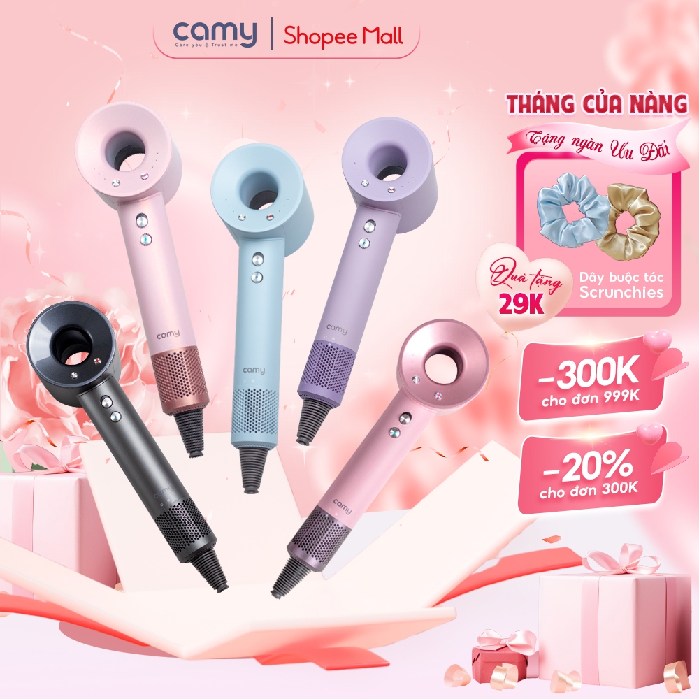 Máy sấy tóc ion âm Camy Air Power 2 chiều tạo kiểu bảo vệ tóc, tốc độ cao 1600W bảo hành 12 tháng