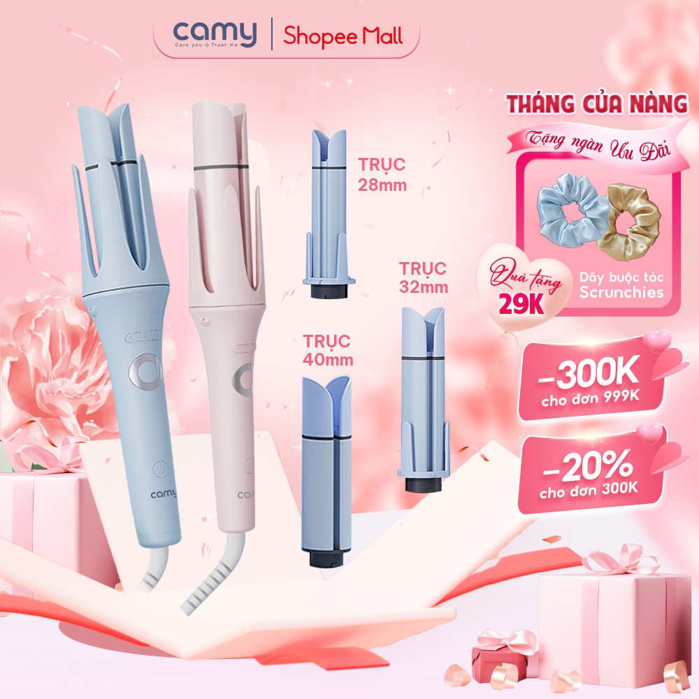 Máy uốn tóc xoăn tự động Camy Zesty 3in1, 3 trục thay đổi linh hoạt đường kính uốn 28mm, 32mm, 40mm