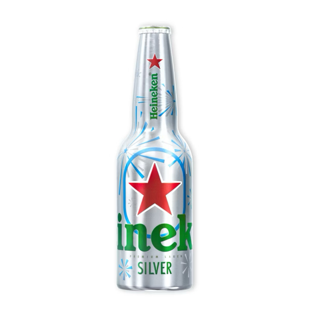 [Thùng 12 chai] Bia Heineken Silver chai nhôm Aluminum nồng độ 4%/330ml-Hàng chính hãng