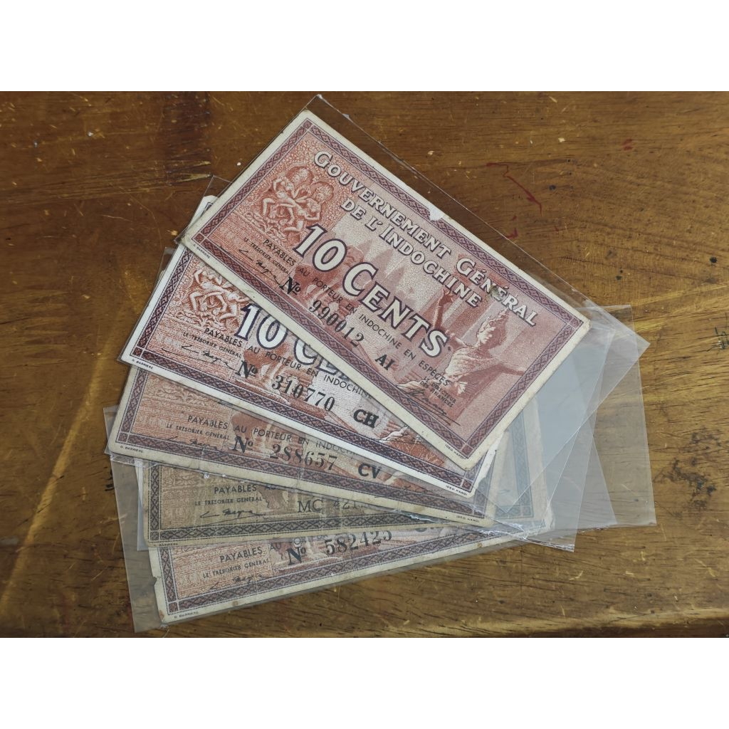 Sưu tầm Đông Dương xưa: 10 Cent (Xu) 1939 - họp chợ và voi. 70-75% VF, tương đối lành.