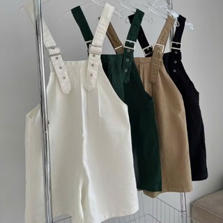 TIENSTYLE - Quần yếm short đùi kaki mềm trẻ trung phom suông ống rộng Size S M L Size Dưới 60kg