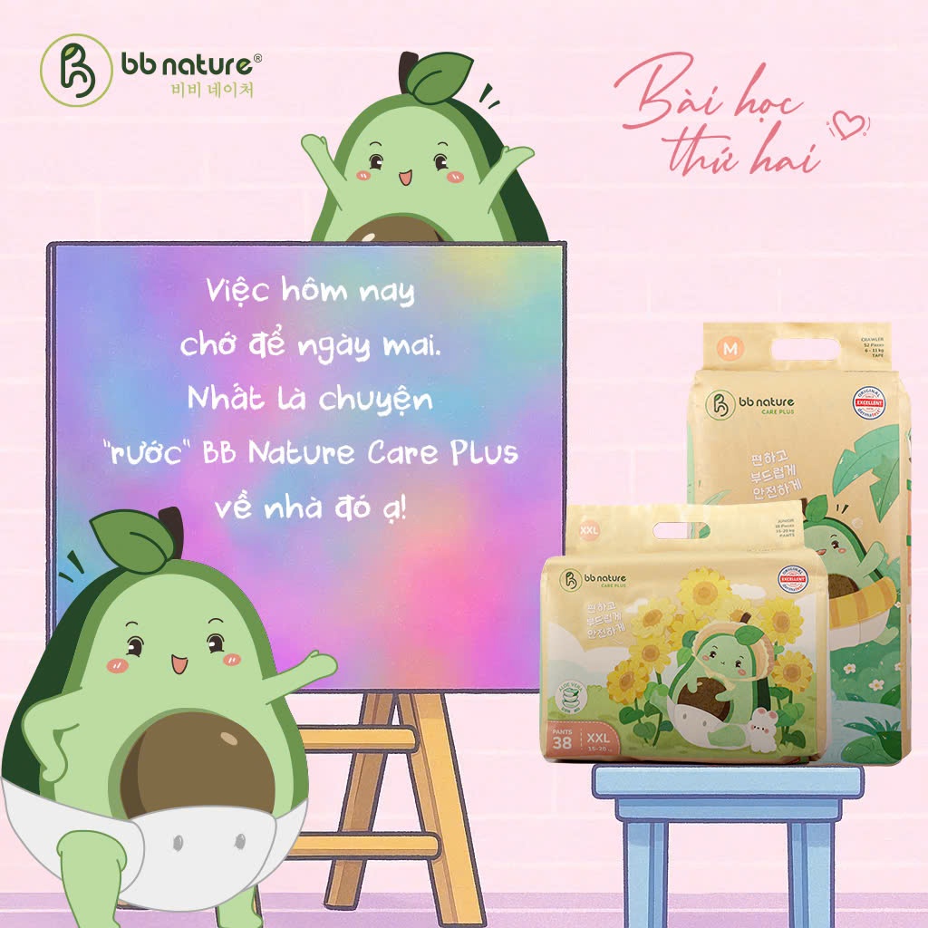 [COMBO 4 BỊCH] Tã/bỉm BB NATURE/BB NATURE Plus sợi tre hữu cơ Hàn Quốc đủ size cho bé - Laluna Baby