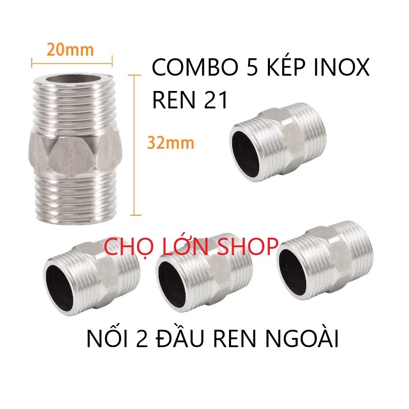 COMBO 5 kép nối, lơ 21 ren 1/2 21. thước kẹp ren 20, lựa chọn các loại kép. lơ, cà ra nối trong ngoà