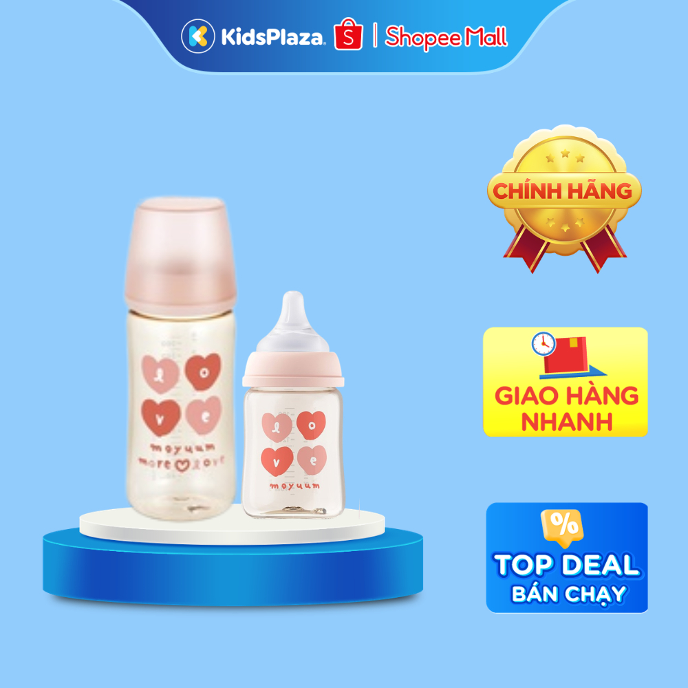 [NEW] Bình sữa Moyuum PPSU Premium họa tiết More Love 170ml/ 270ml - Thế hệ thứ 3 KidsPlaza