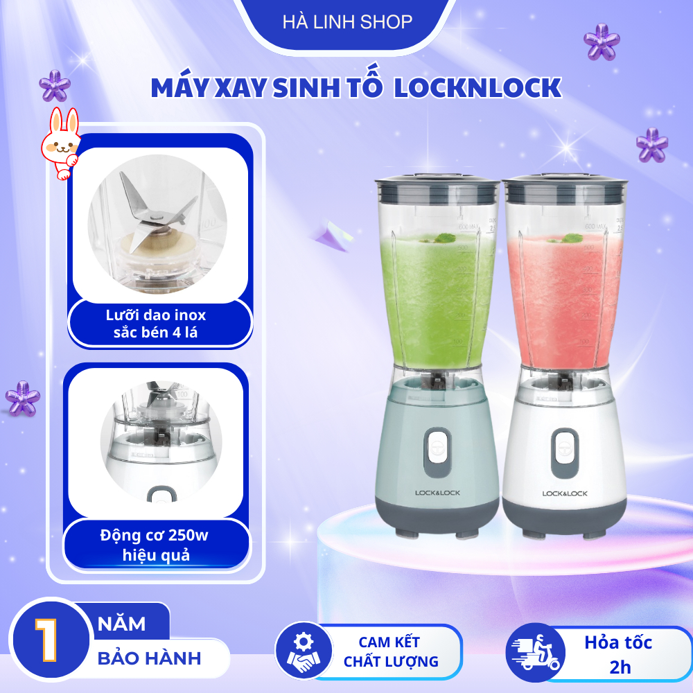 Máy Xay Sinh Tố Personal Blender EJM436 LocknLock 600ml Công Suất Mạnh 250W, Lưỡi Dao Sắc Bén, Thiết