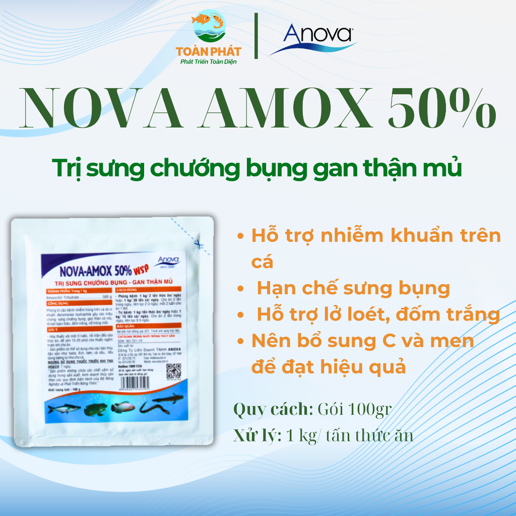 Anova A.mox 50% - Sản phẩm hổ trợ dành cho cá lươn ếch tôm,