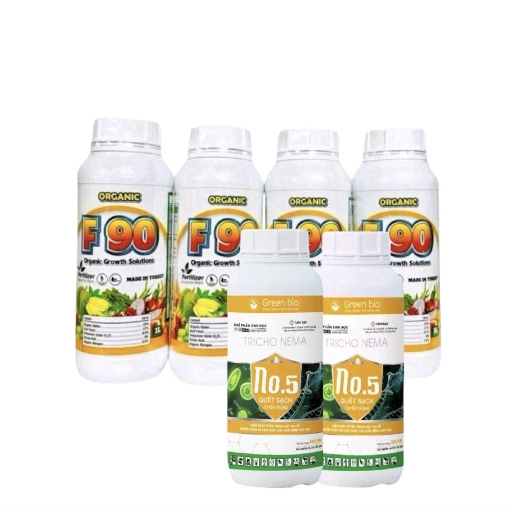 combo 4 chai Organic F90 tặng 2 No5, Phân bón hữu cơ vi sinh, nhập khẩu Thổ Nhĩ Kỳ,siêu kích rễ, phụ