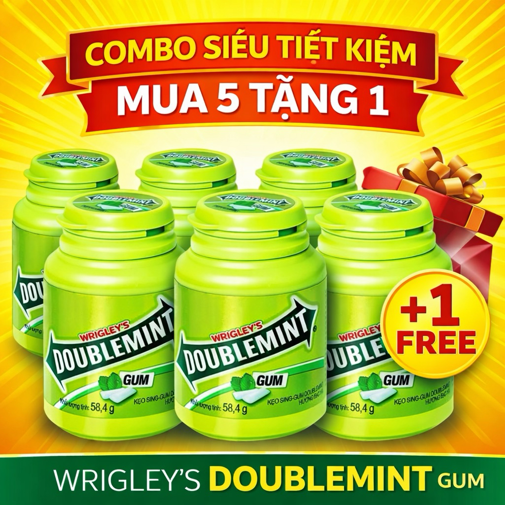 [ Mua 5 tặng 1 được 6]Singum Doublemint | Singum  Mỹ | Chewymint | Không đường