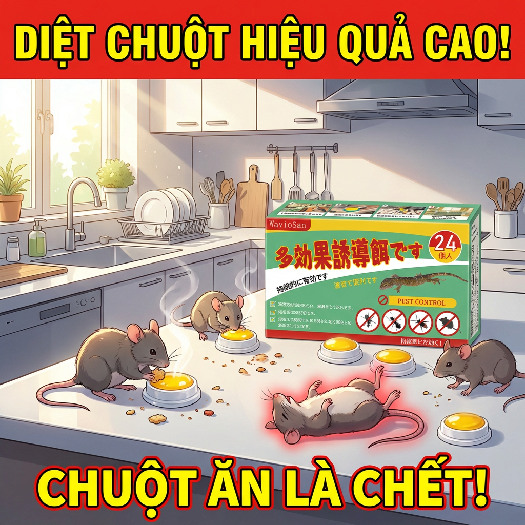 Thuốc diệt chuột 1 hộp 24 viên Mồi diệt chuột Một viên diệt chuột cả nhà không còn chuột An toàn cho
