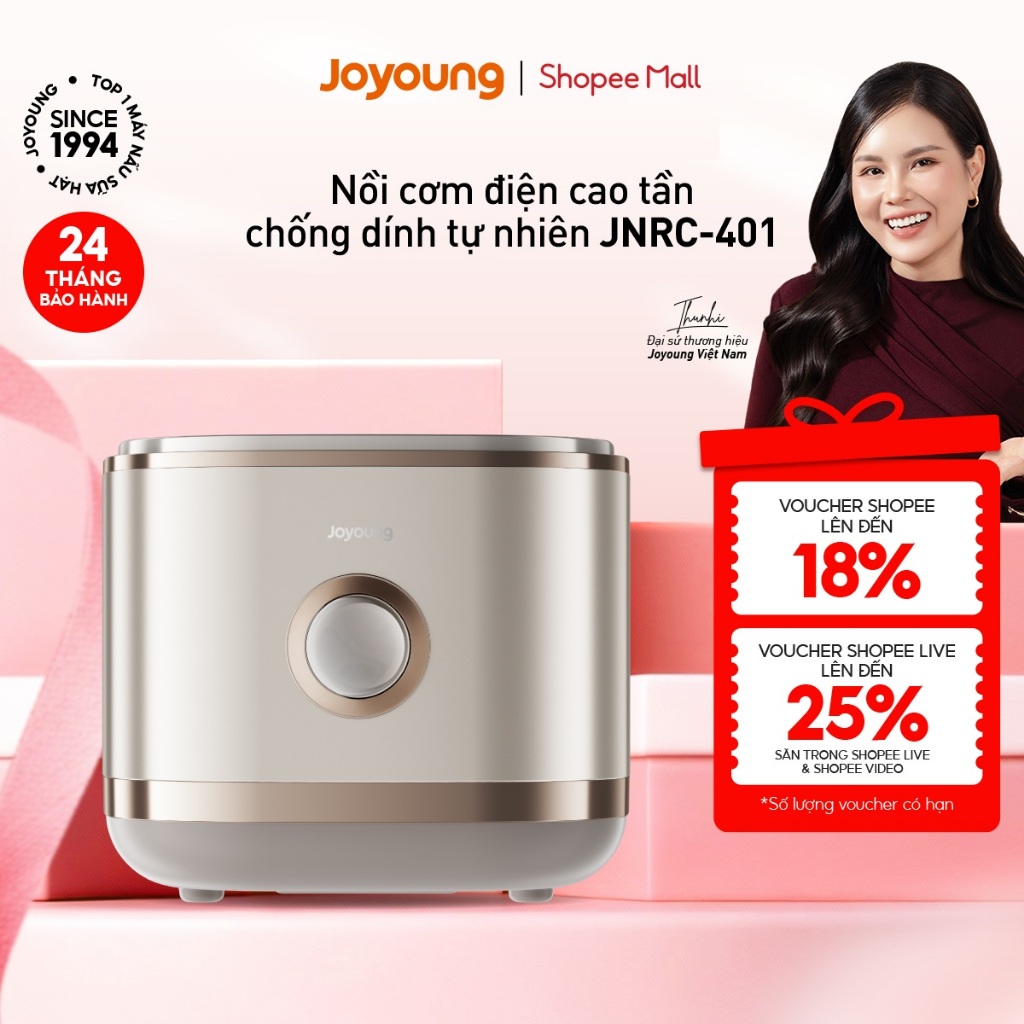 Nồi cơm điện cao tần 1.5L Joyoung JNRC-401 | Chống dính tự nhiên | Công suất 1200W
