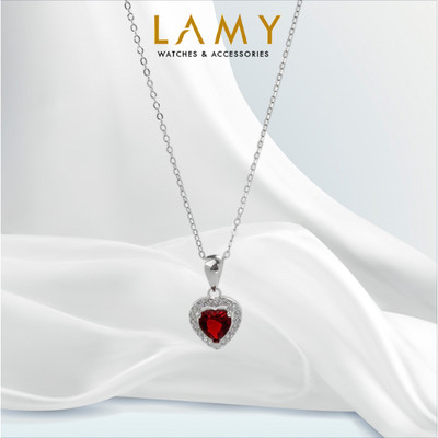 Dây chuyền bạc nữ LAMY Love Heart Red Neckplace 6145