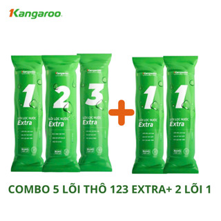Bộ 5 lõi lọc nước Kangaroo dùng cho máy lọc có 3 cốc lọc 10inch Gồm Bộ lọc thô số 123 và 2 lõi 1