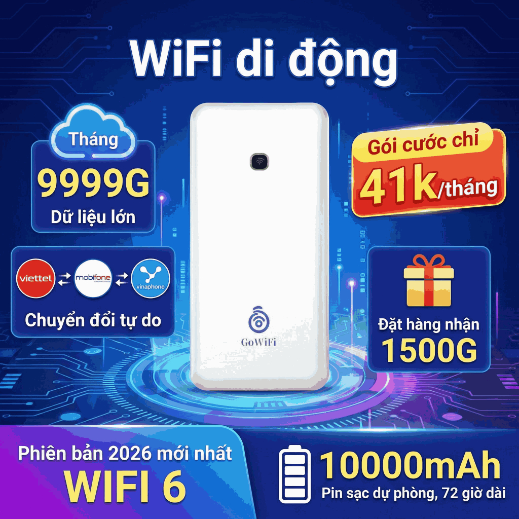 Máy phát WiFi 4G di động, không cần thẻ SIM, 3 mạng để chuyển đổi tự do, 10000mAh 4G WiFi 6