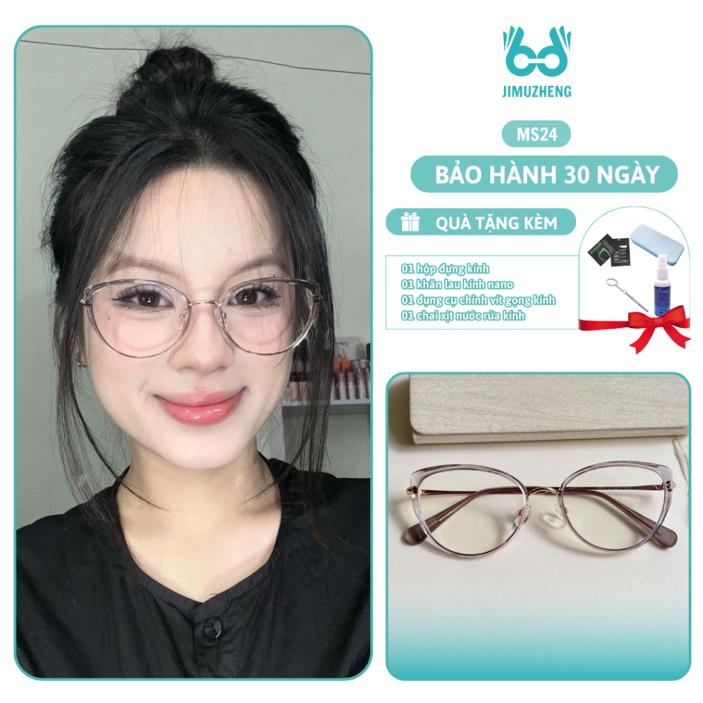 Gọng kính mắt mèo Serein bầu tròn gọng mảnh form to. Phù hợp tất cả dáng mặt, nhẹ nhàng dễ mang. Hidi Studio Eyewear