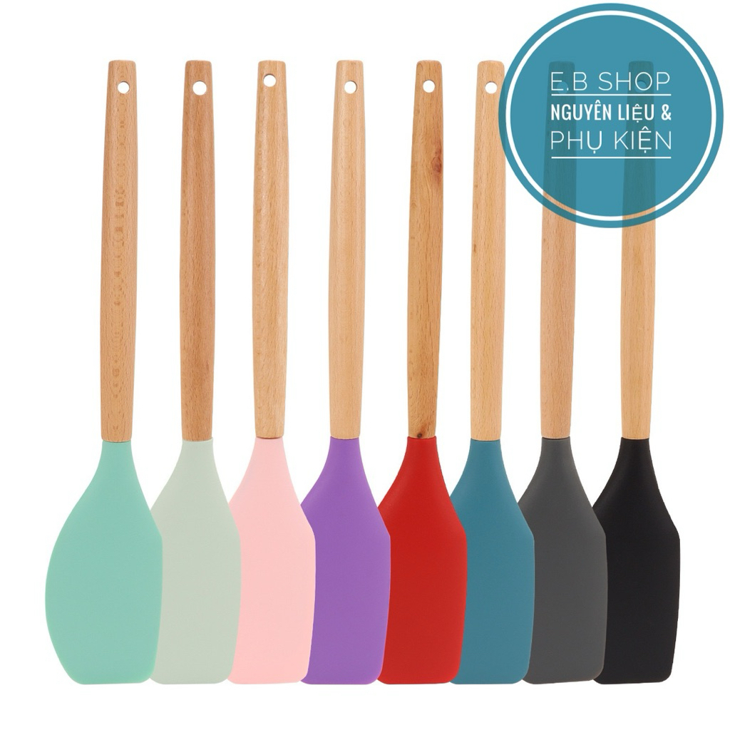 [ DỤNG CỤ LÀM BÁNH ] B237 Spatula silicon cán gỗ