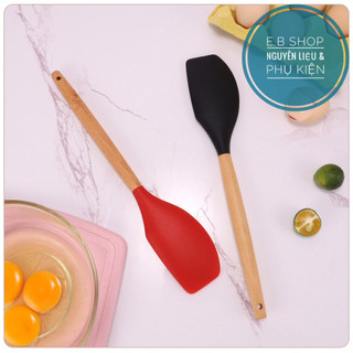 [ DỤNG CỤ LÀM BÁNH ] B237 Spatula silicon cán gỗ