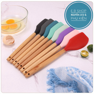 [ DỤNG CỤ LÀM BÁNH ] B237 Spatula silicon cán gỗ