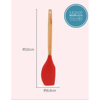 [ DỤNG CỤ LÀM BÁNH ] B237 Spatula silicon cán gỗ