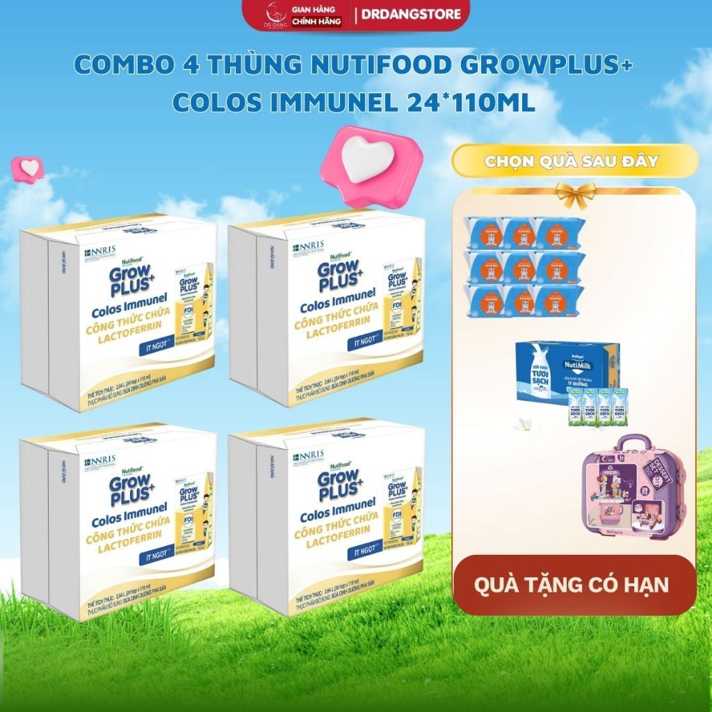 Combo 4 Thùng Growplus Colos Immunel (Grow vàng) 24*110ml