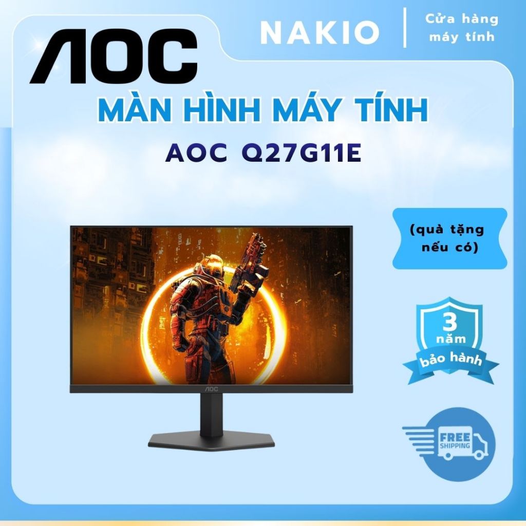 Màn Hình Gaming AOC Q27G11E/74 (27 inch / Fast IPS / 2K / 180Hz / 0.5ms/HDMI 2.0 + DisplayPort 1.4 )