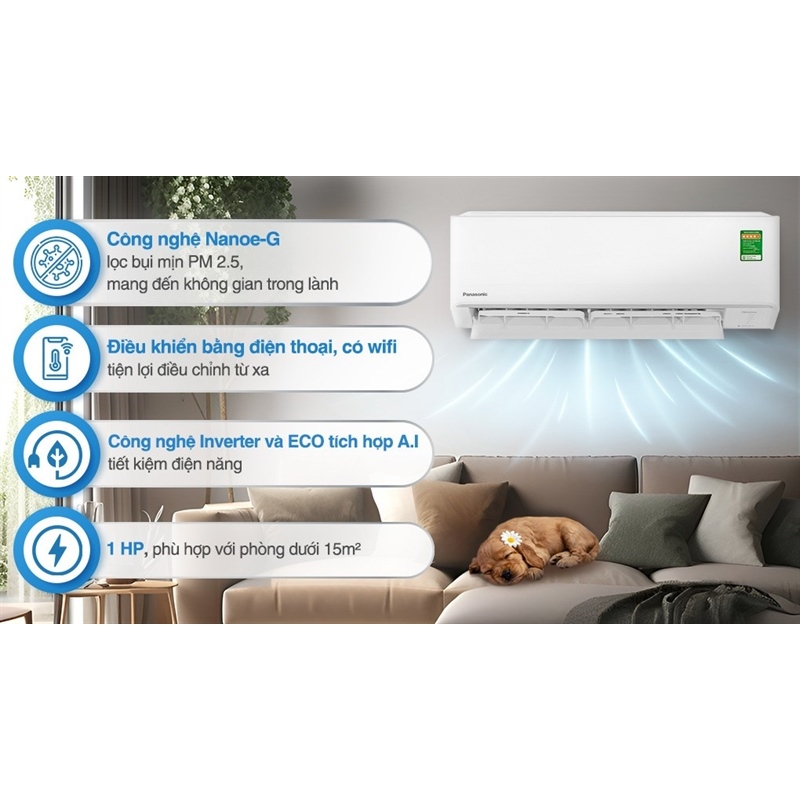 Máy lạnh Panasonic Inverter 1 HP CU/CS-PU9AKH-8
