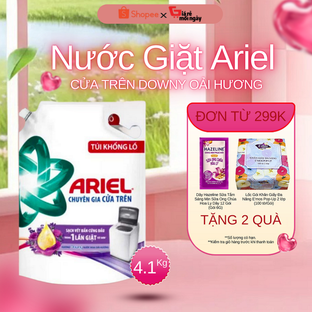 Nước Giặt Ariel  Downy Oải Hương Túi 4.1kg