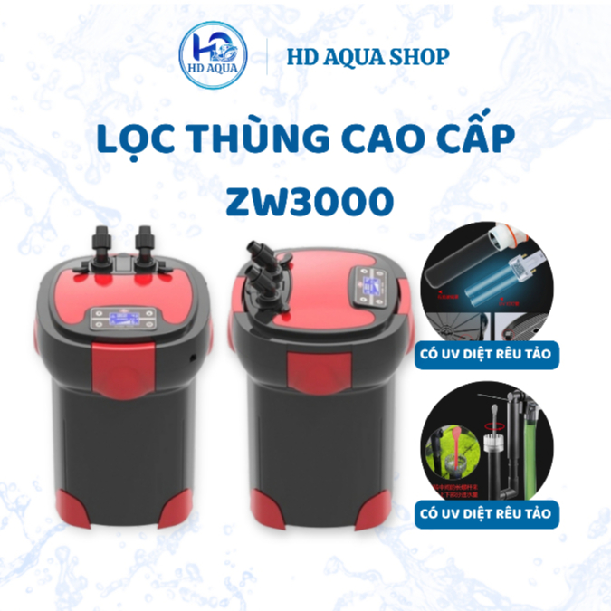 Lọc thùng Sunsun ZW3000 công suất lớn cho bể thủy sinh, cá cảnh