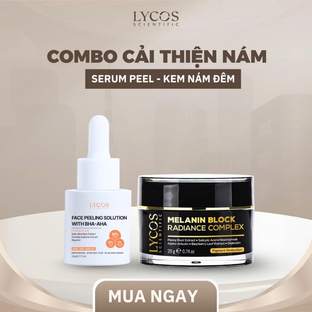 LYCOS CHÍNH HÃNG Combo Peel Lycos & Kem Nám Đêm Lycos – Mờ Sạm, Nám, Giảm Thâm, Làm Đều Màu Da | Lyc