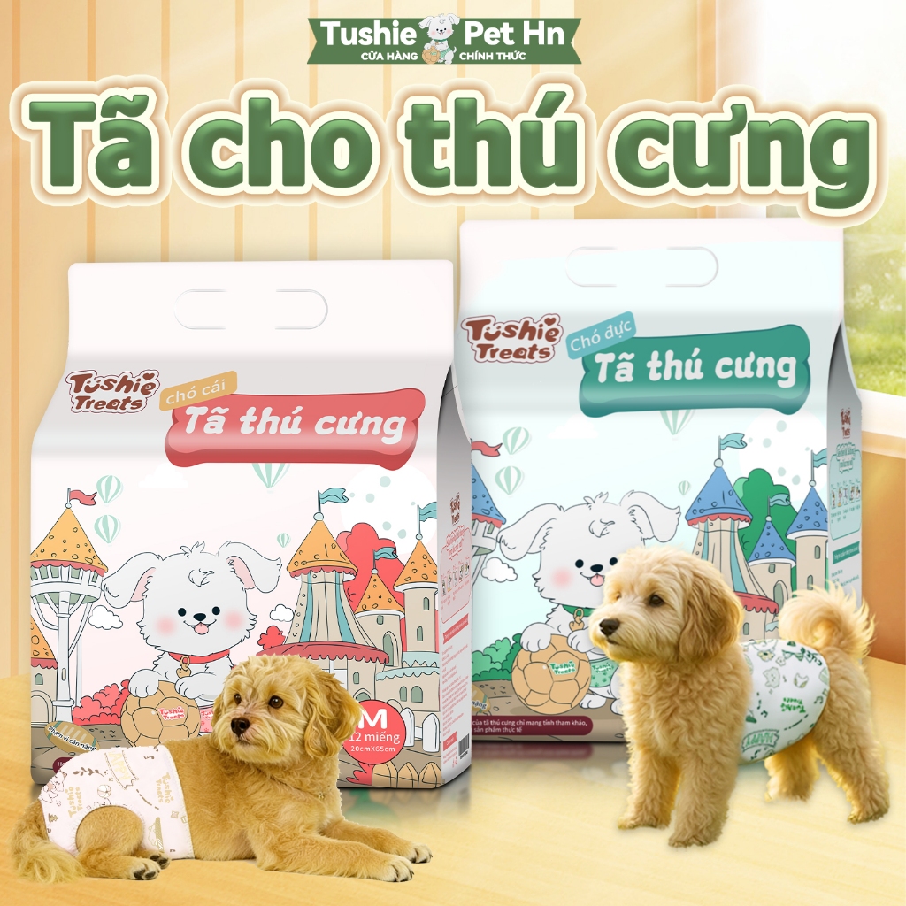 Tã vệ sinh chó mèo, thích hợp cho chó đực và chó cái ở mọi kích cỡ, gói 12 miếng, thấm nước nhanh và chống rò rỉ