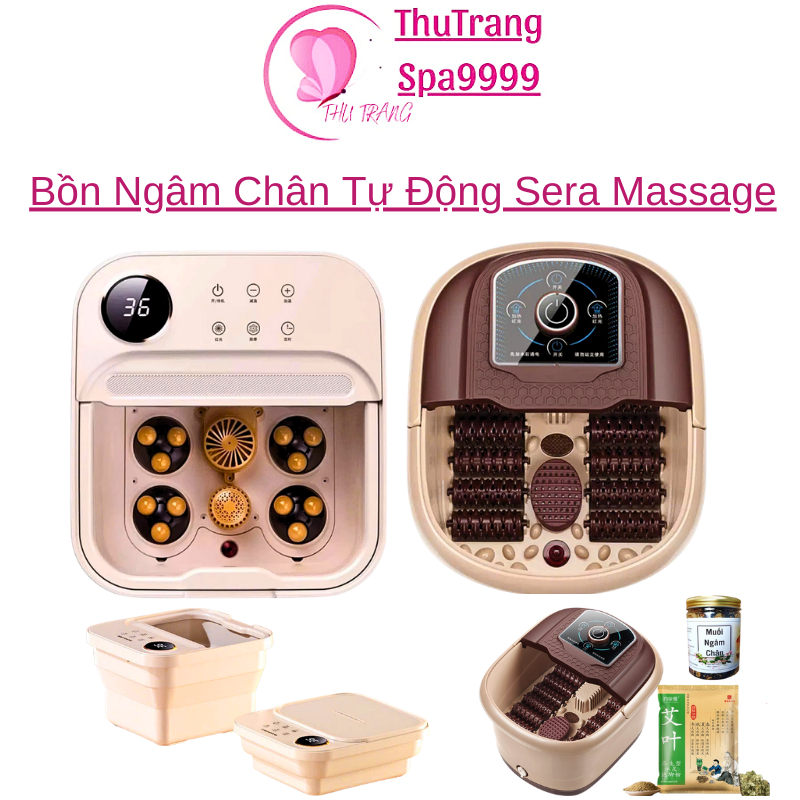 [Tặng Thảo Dược] Bồn Ngâm Chân Massae Tự Động Gấp Gọn Sera | Có Sục Khí Tự Động Làm Nóng Nước Có Ổ Chống Dật