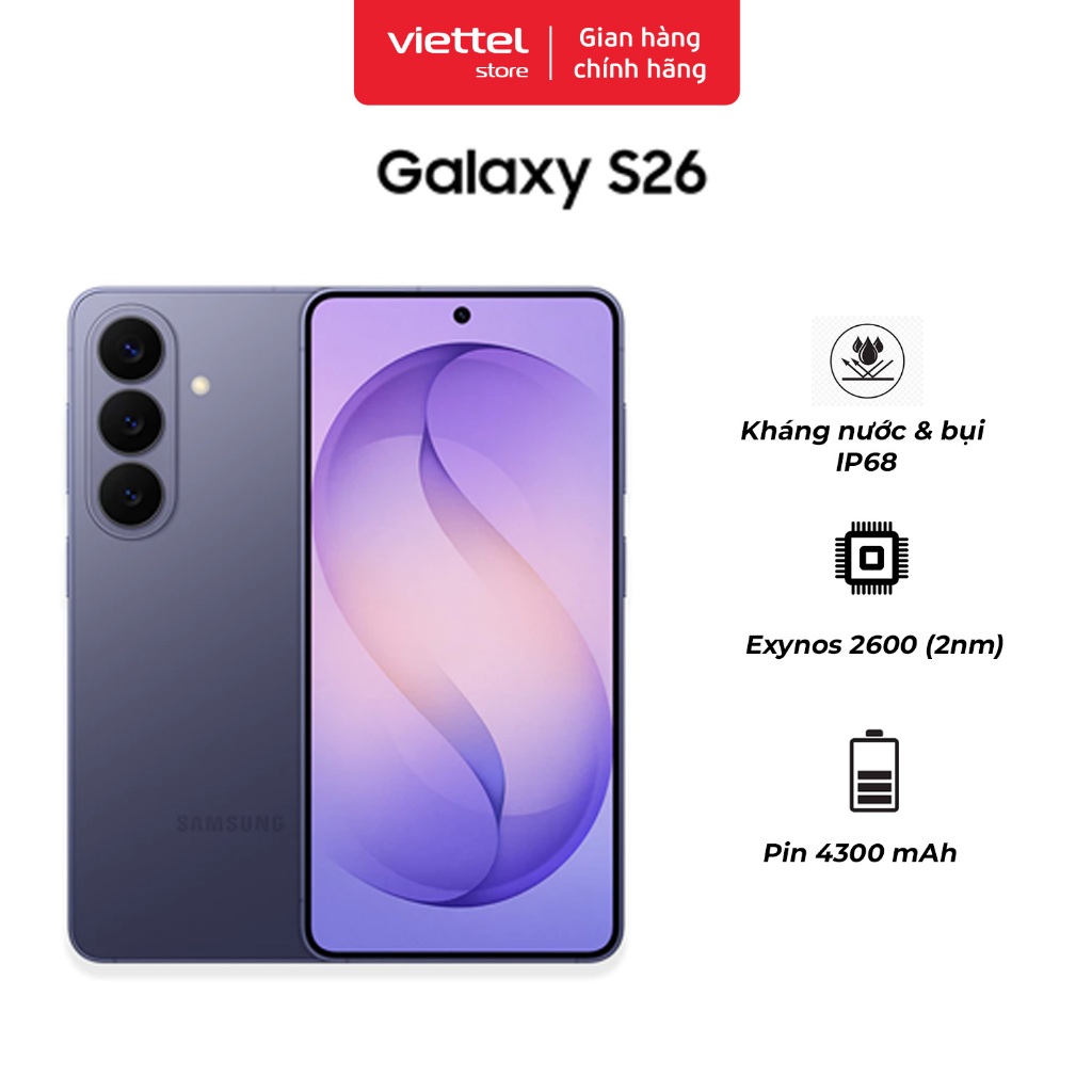Điện thoại Samsung Galaxy S26 12GB + 256GB | Customized AP | Photo Assist | Creative Studio | 50MP C