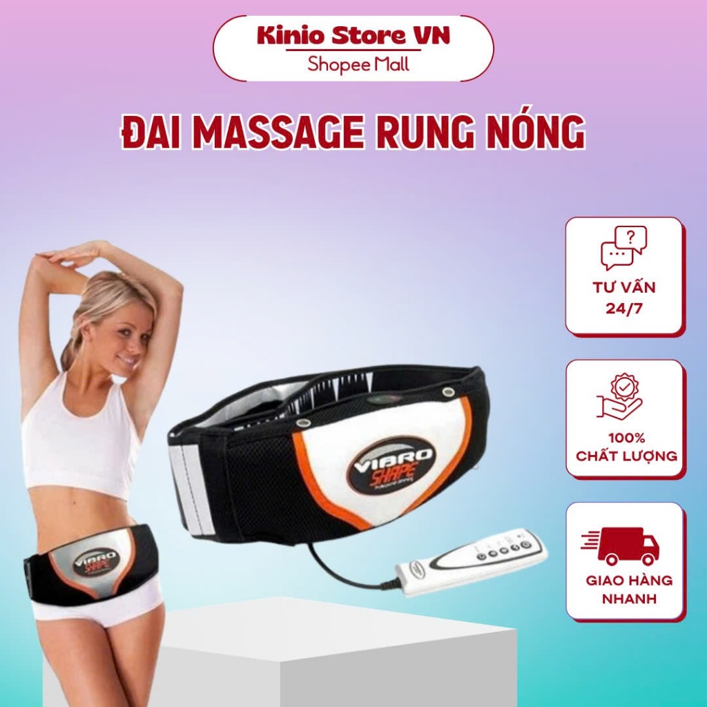 Đai Massage Vibro Shape Nhiều Chế Độ, Có Rung Nóng Giúp Giảm Mỡ Bụng Hiệu Quả
