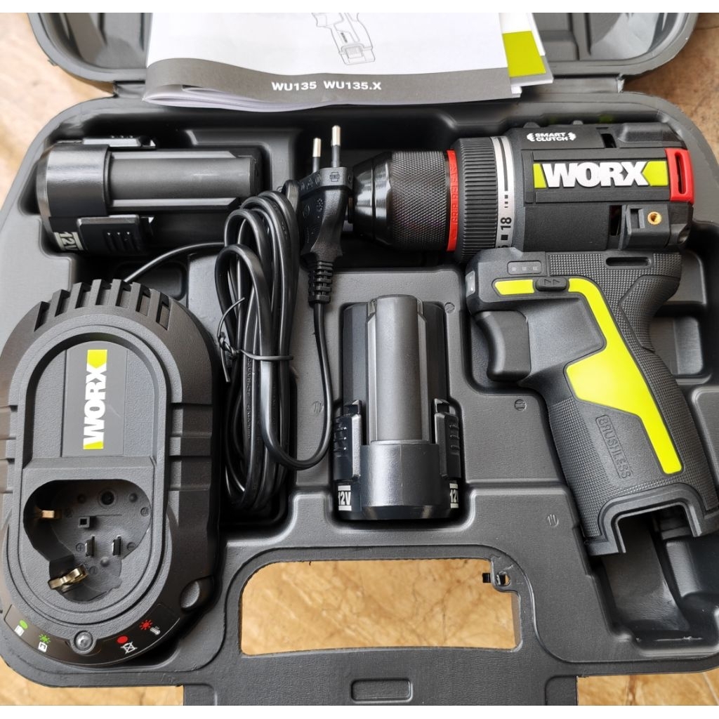 Chuyên Khoan worx wu 135 động cơ không than (cò ngắt lực điện tử )