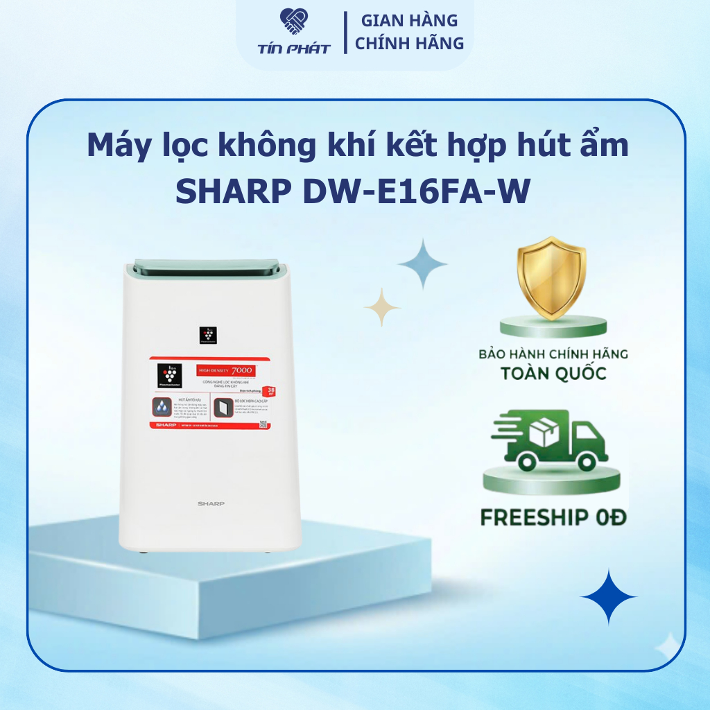 Máy lọc không khí kết hợp hút ẩm Sharp DW-E16FA-W