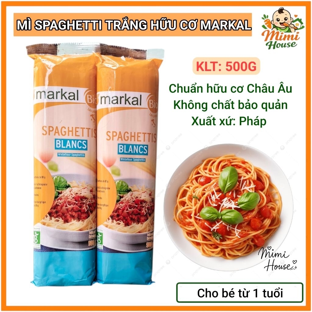 [Date 2028] Mì spaghetti trắng hữu cơ Markal 500g