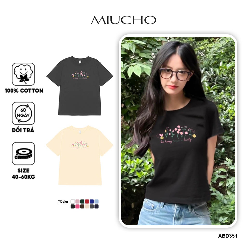 Áo baby tee ABD351 Miucho cổ tròn in graphic