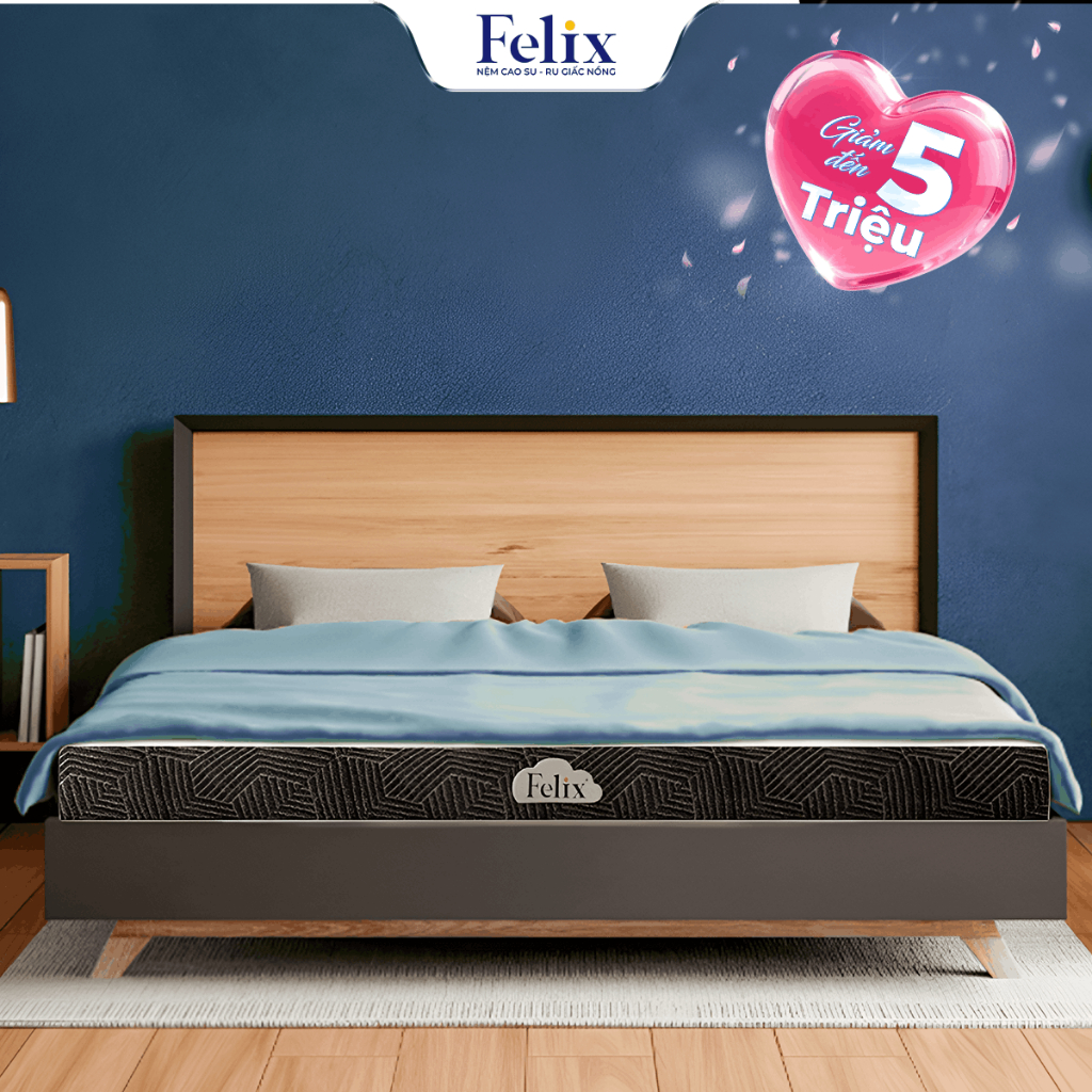 [GIAO TẬN CỬA]Nệm Cao Su Thiên Nhiên Felix Premium Support Khử Mùi Thoáng Khí Độ Cứng Trợ Lực Cột Số