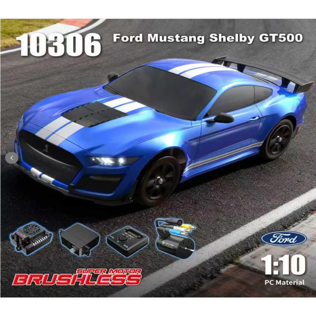 xe điều khiển Hyper GO 10306 Ford Mustang GT500 4wd chạy cực nhanh 4wd có GYRO cân bằng pin khủng 50