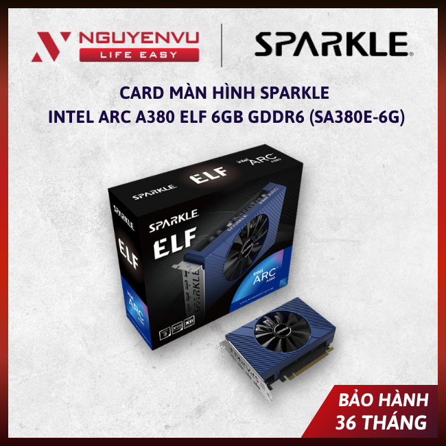 [CHÍNH HÃNG] Card màn hình SPARKLE Intel Arc A380 ELF 6GB GDDR6 (SA380E-6G) - BẢO HÀNH 36 THÁNG