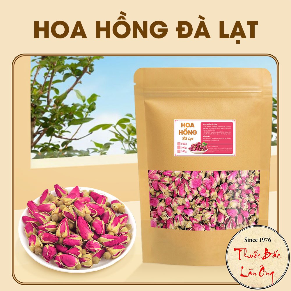 Nụ hoa hồng Đà Lạt 500g, trà hoa hồng đẹp da, an thần, ngủ ngon, tốt cho sức khỏe