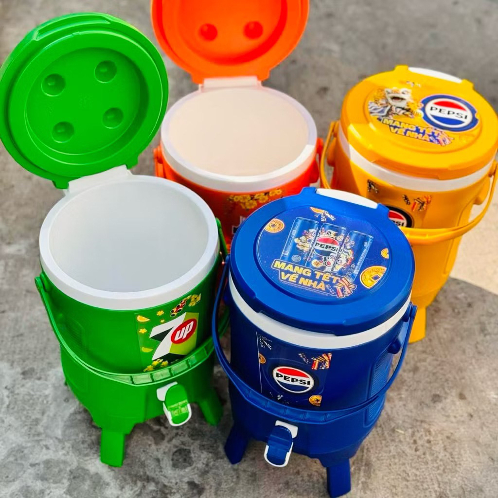 [CHÍNH HÃNG]Thùng đá giữ nhiệt 6 lít Có vòi xịn sò Quà tặng từ Pepsi 7up Mirinda