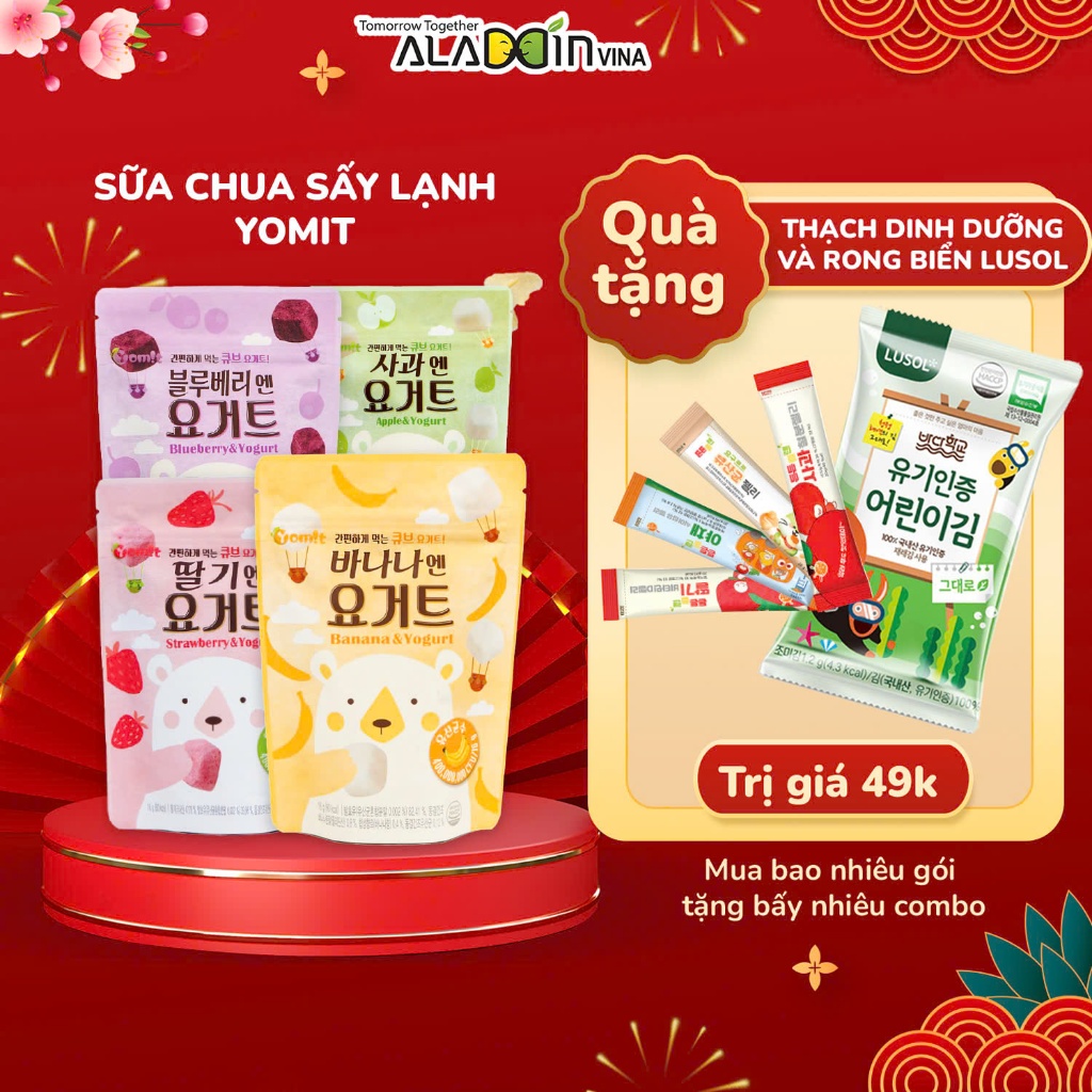 Sữa chua và Phô mai sấy lạnh Yomit cho bé từ 6 tháng gói 16g - ALADDINVINA