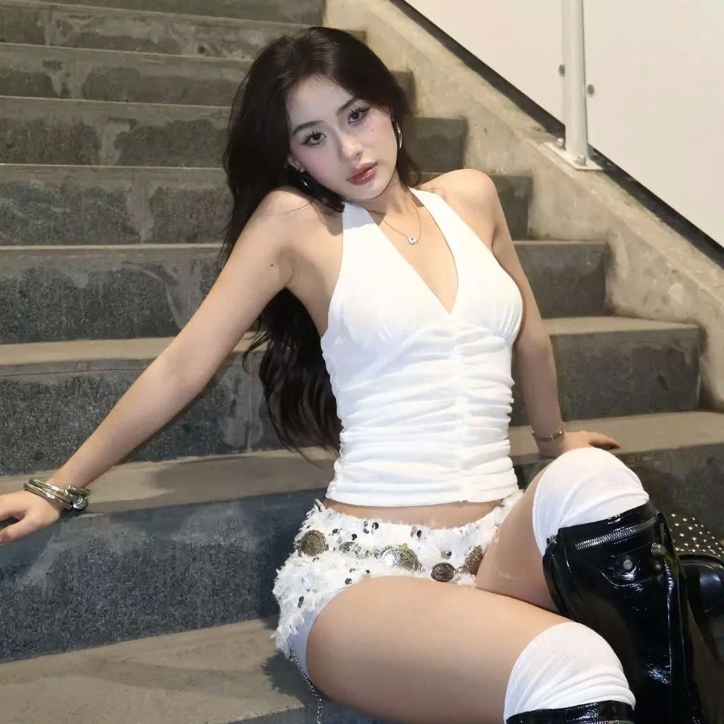 Áo Cổ Yếm TWENTI Thun Nhún Mỏng, Áo Thun Baby Tee TWENTI