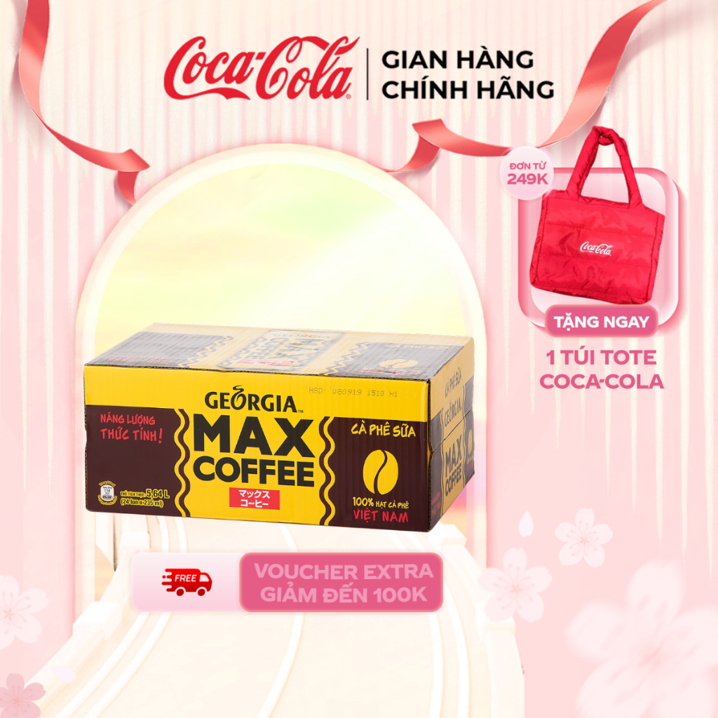 Thùng 24 Lon Cà Phê Georgia Max Coffee 180ml/Lon Coca Cola Store Sale 25.3_SP
