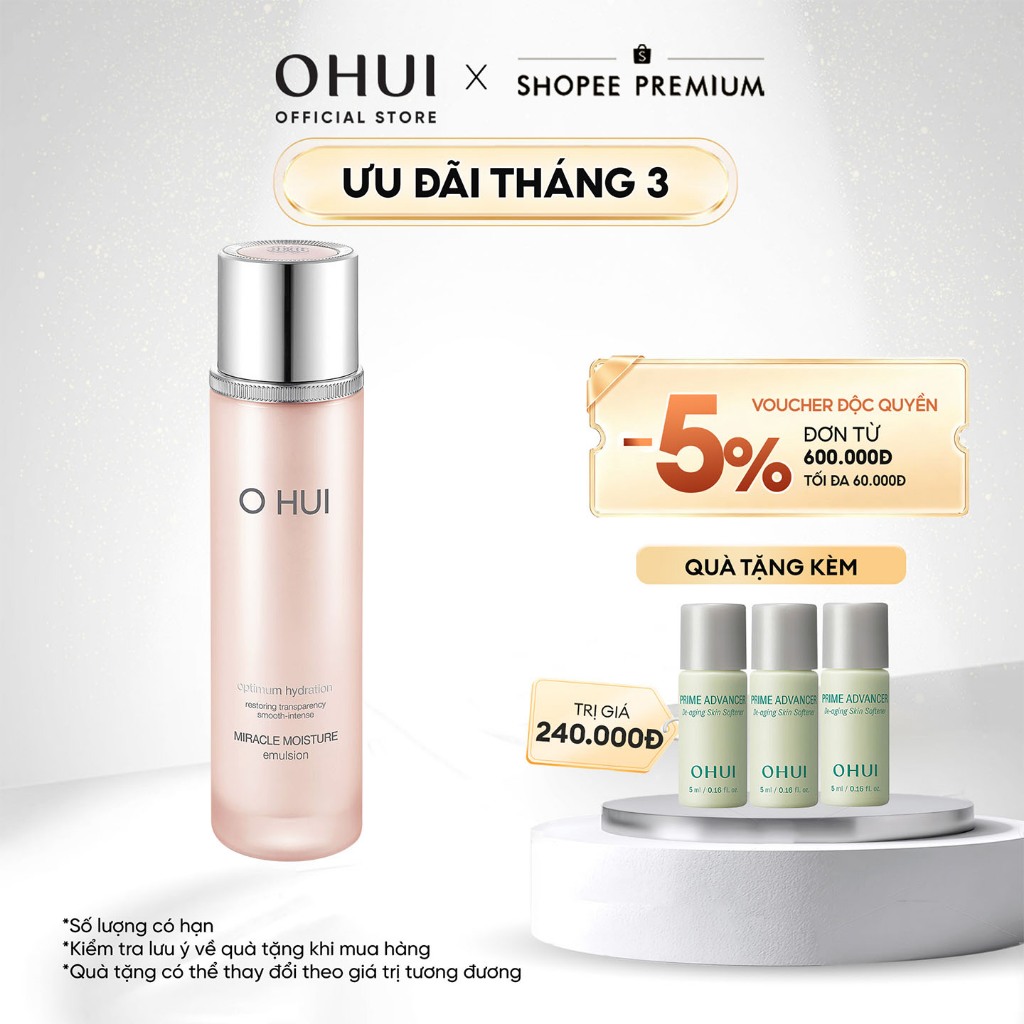 [OHUI Official] Sữa dưỡng cân bằng ẩm và dầu OHUI Miracle Moisture Emulsion 140ml